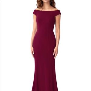 Azazie long burgundy bridesmaid dress size A8